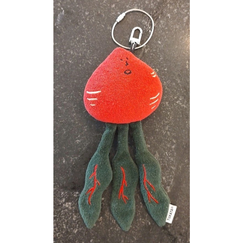 Tukata BEET Terry Doll Keyring Gently Used Red/Green-South Korean Doll Keychain